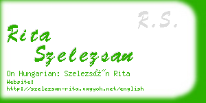 rita szelezsan business card